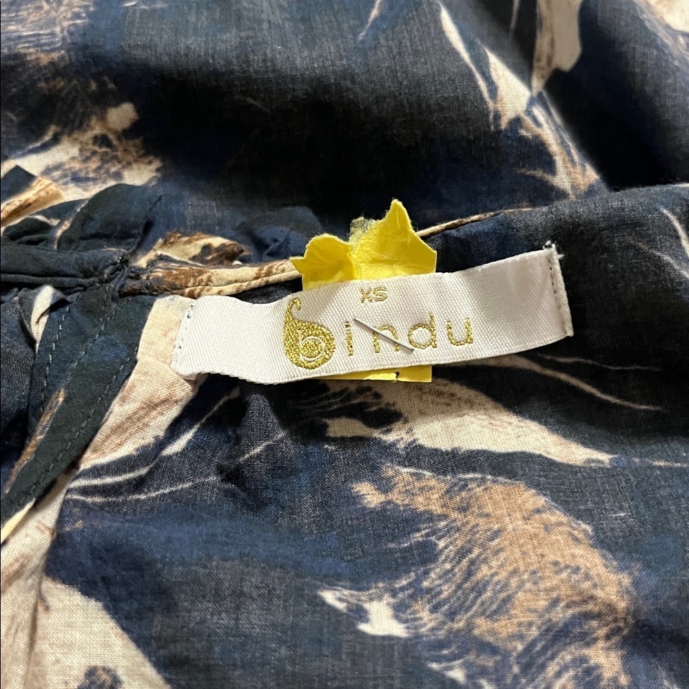 Bindu Blue and Beige Patterned Dress - Picture 8 of 8